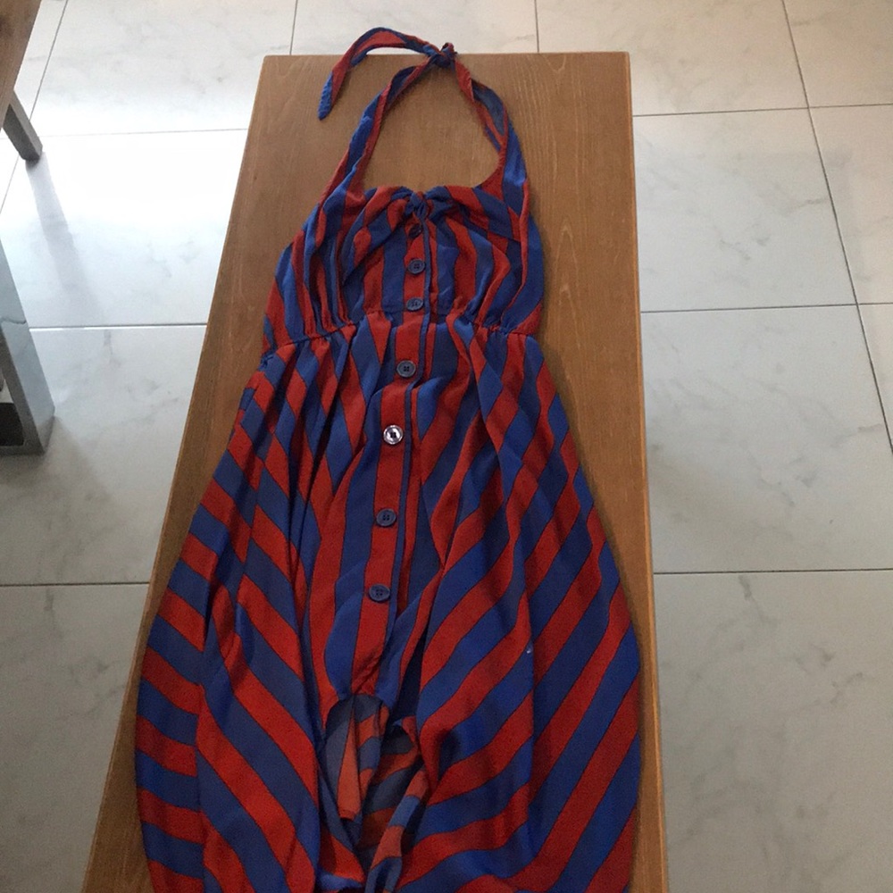 dress red with blue stripes